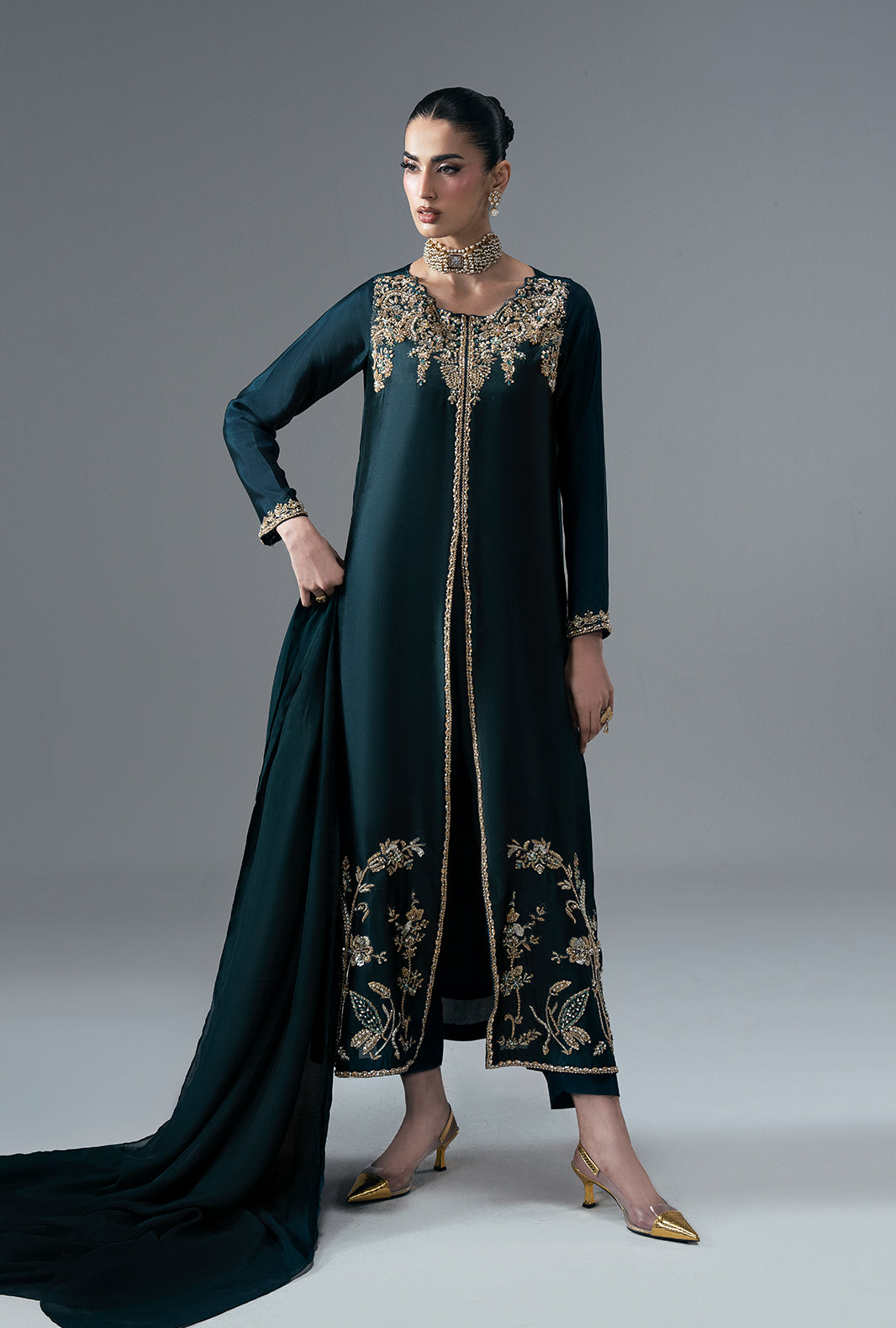 Ajr Couture | Symphony Pret 26 | Jade Mirage by Ajr Couture - Designer Dress  - Type : Ladies Clothes - Available at Libayah - 100% Original 