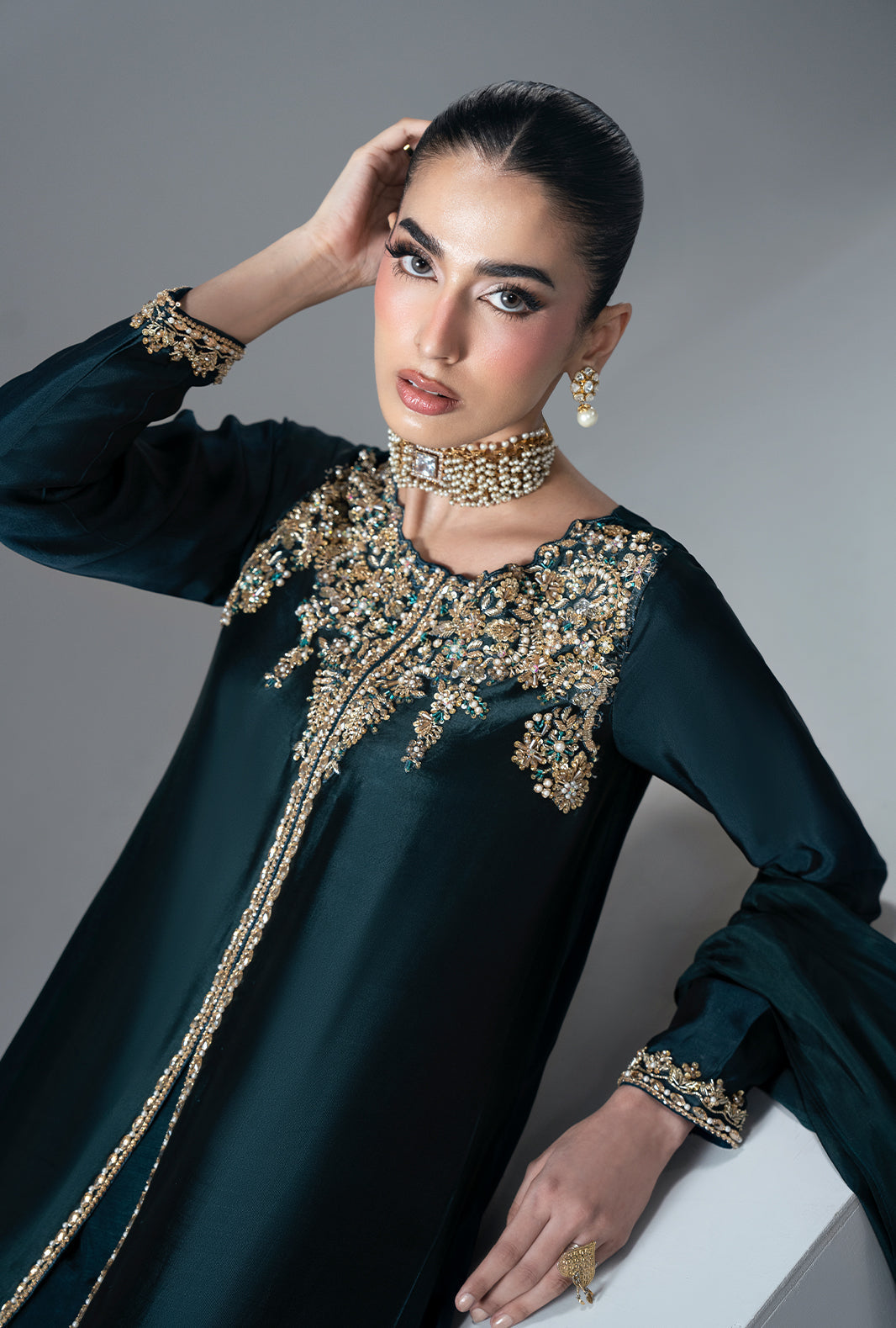 Ajr Couture | Symphony Pret 26 | Jade Mirage by Ajr Couture - Designer Dress  - Type : Ladies Clothes - Available at Libayah - 100% Original 