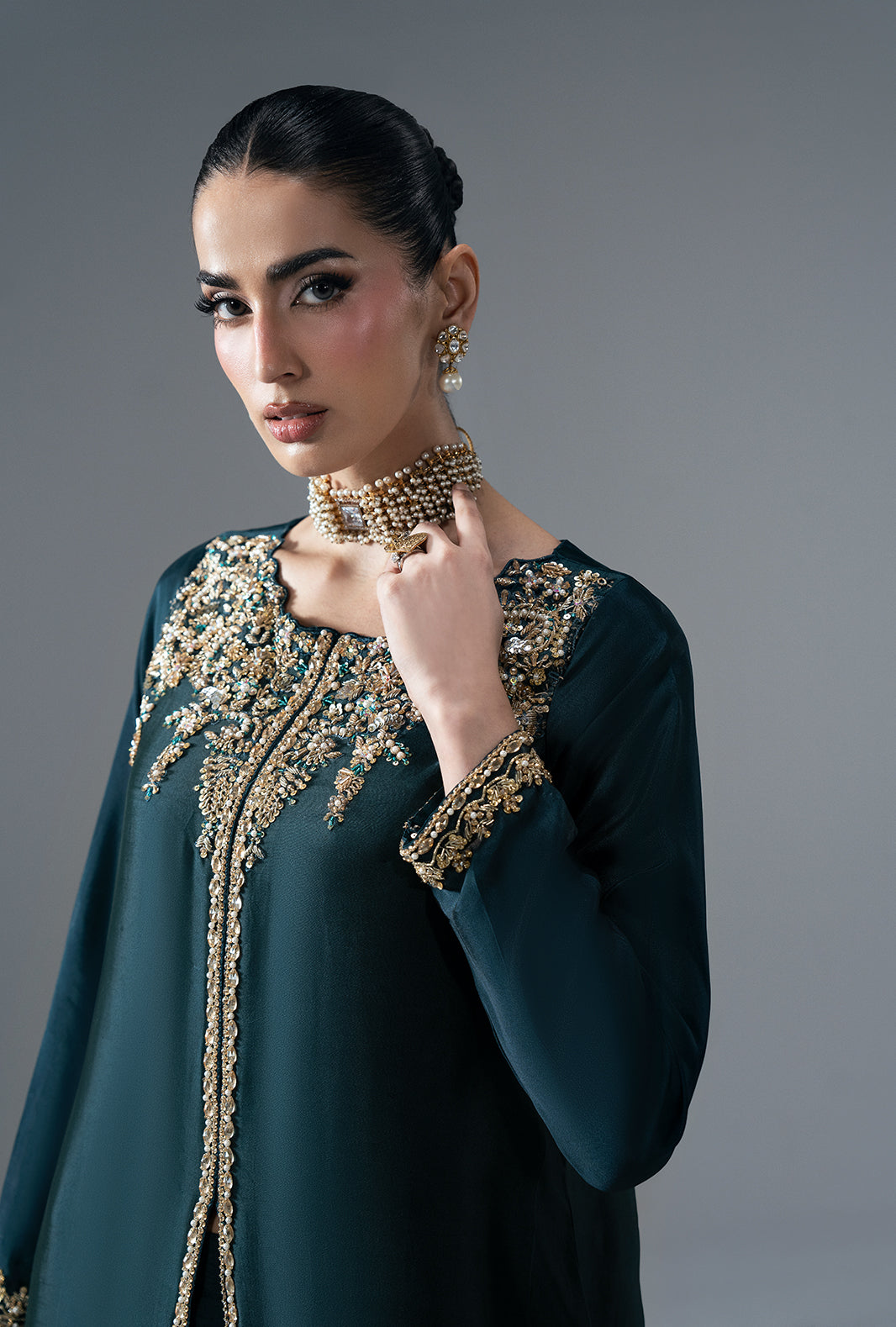 Ajr Couture | Symphony Pret 26 | Jade Mirage by Ajr Couture - Designer Dress  - Type : Ladies Clothes - Available at Libayah - 100% Original 