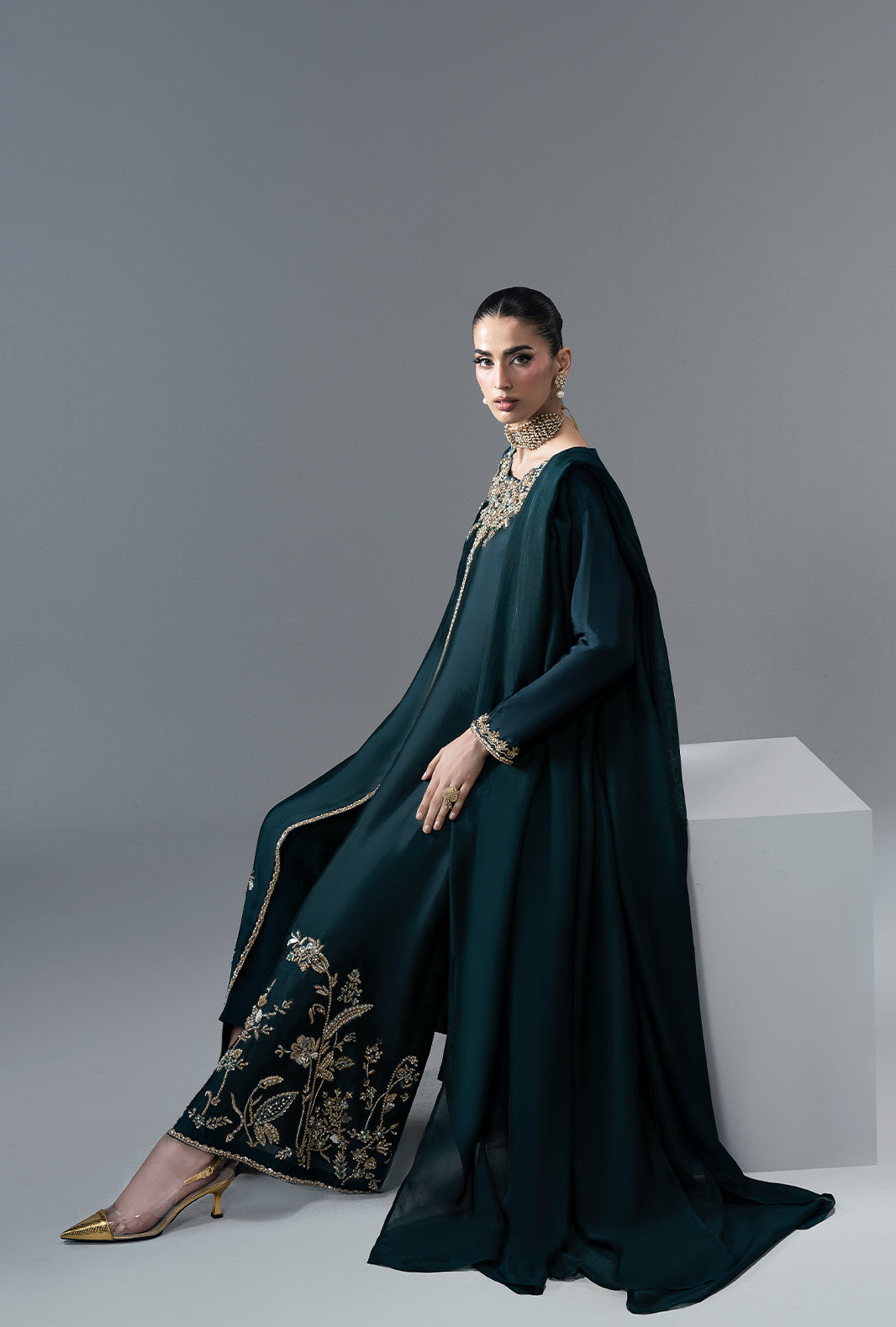 Ajr Couture | Symphony Pret 26 | Jade Mirage by Ajr Couture - Designer Dress  - Type : Ladies Clothes - Available at Libayah - 100% Original 