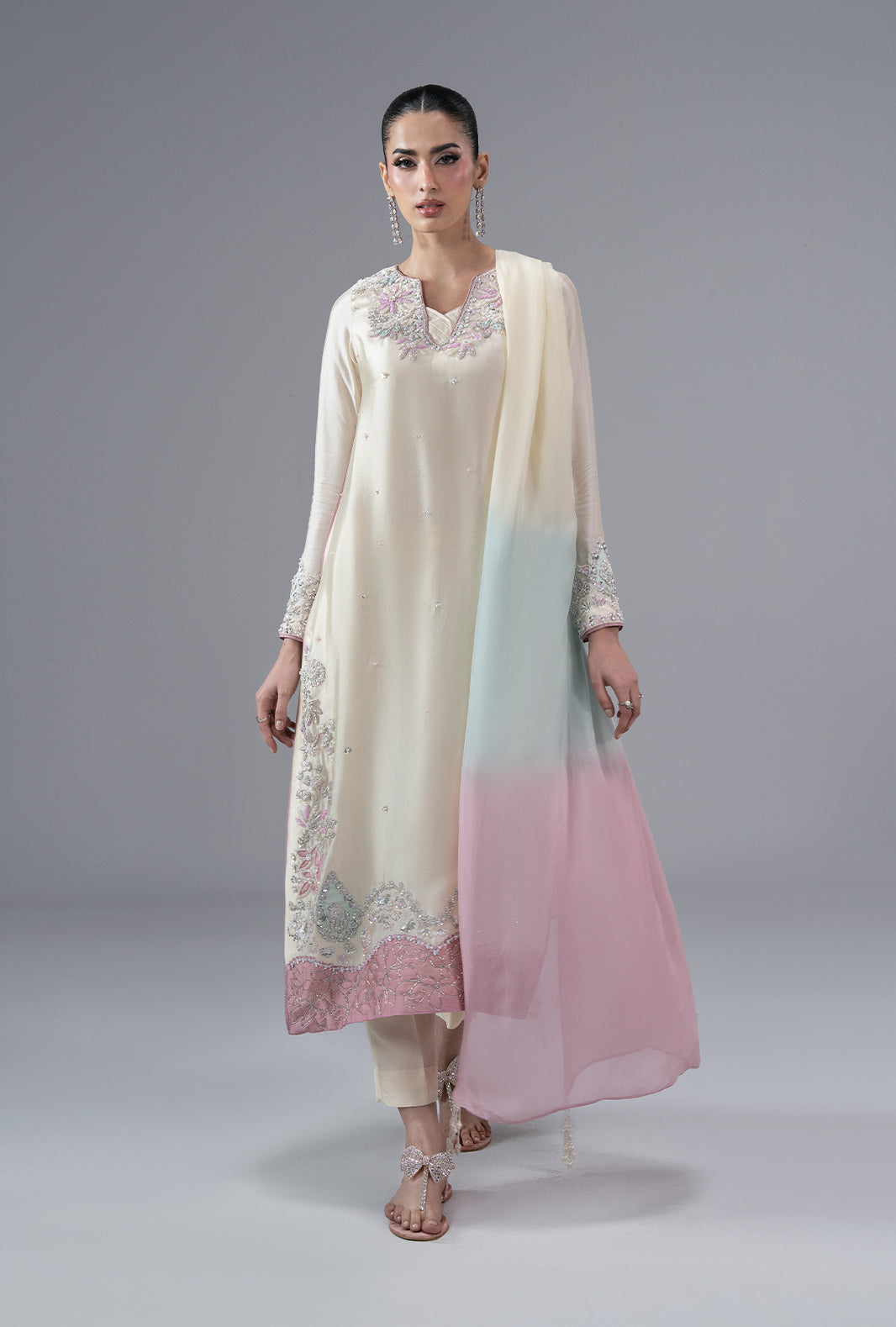 Ajr Couture | Symphony Pret 26 | Ivory Muse by Ajr Couture - Designer Dress  - Type : Ladies Clothes - Available at Libayah - 100% Original 