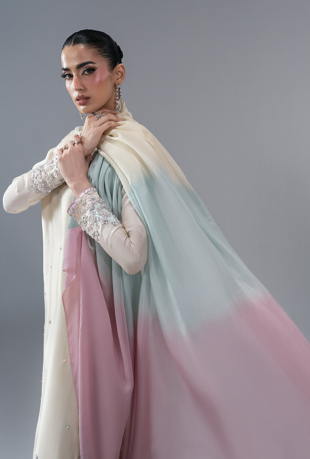 Ajr Couture | Symphony Pret 26 | Ivory Muse by Ajr Couture - Designer Dress  - Type : Ladies Clothes - Available at Libayah - 100% Original 