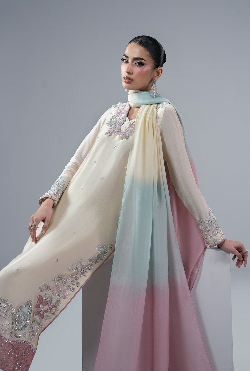 Ajr Couture | Symphony Pret 26 | Ivory Muse by Ajr Couture - Designer Dress  - Type : Ladies Clothes - Available at Libayah - 100% Original 