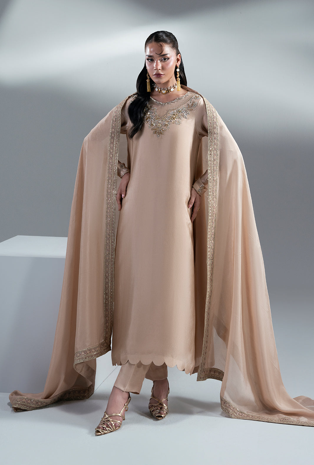 Ajr Couture | Symphony Pret 26 | Amber Glow by Ajr Couture - Designer Dress  - Type : Ladies Clothes - Available at Libayah - 100% Original 