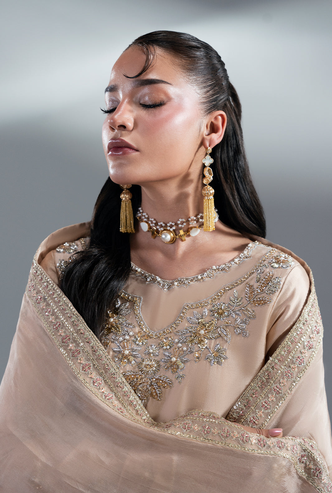 Ajr Couture | Symphony Pret 26 | Amber Glow by Ajr Couture - Designer Dress  - Type : Ladies Clothes - Available at Libayah - 100% Original 