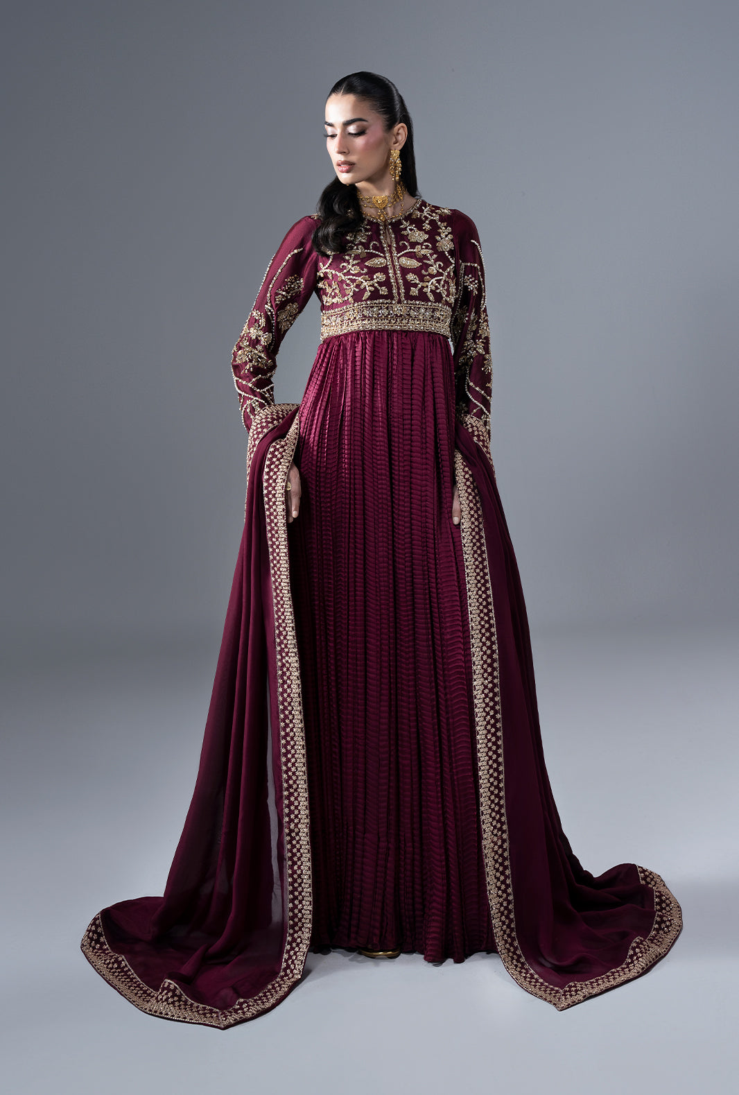 Ajr Couture | Symphony Pret 26 | Carmine by Ajr Couture - Designer Dress  - Type : Ladies Clothes - Available at Libayah - 100% Original 
