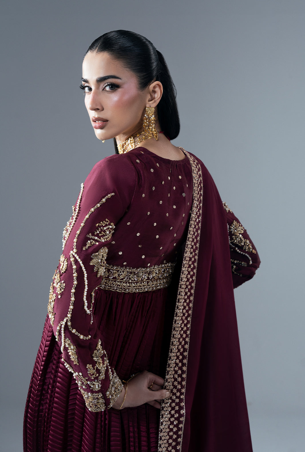 Ajr Couture | Symphony Pret 26 | Carmine by Ajr Couture - Designer Dress  - Type : Ladies Clothes - Available at Libayah - 100% Original 