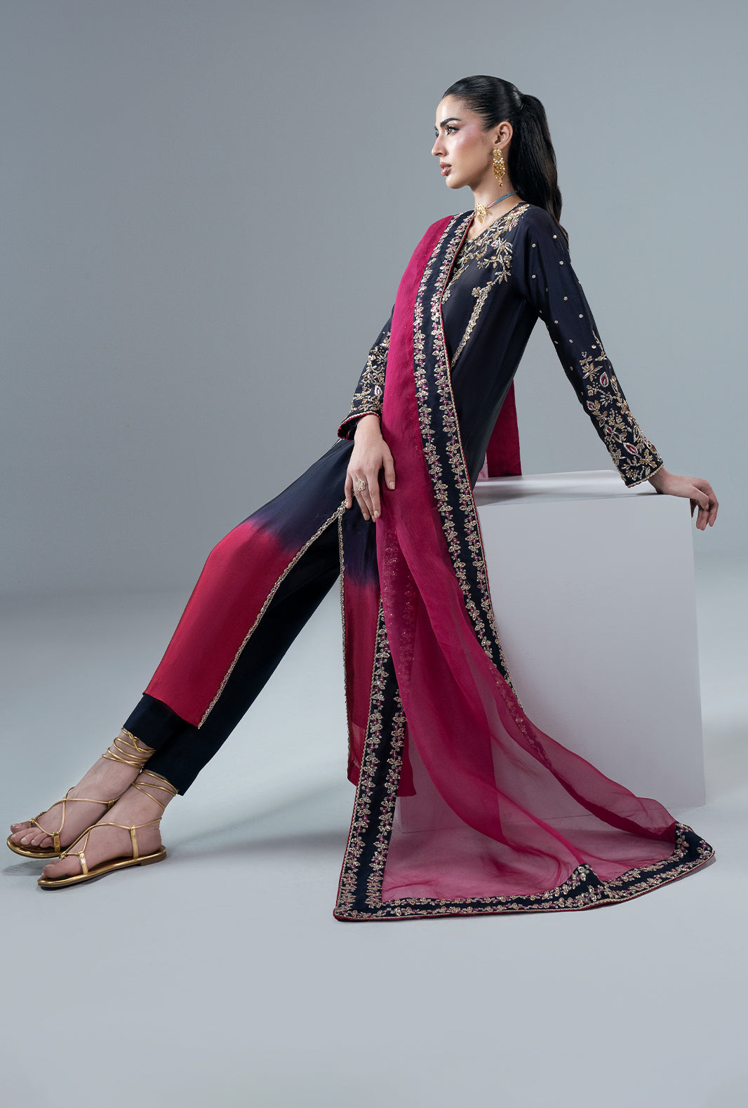 Ajr Couture | Symphony Pret 26 | Scarlet Ruby by Ajr Couture - Designer Dress  - Type : Ladies Clothes - Available at Libayah - 100% Original 