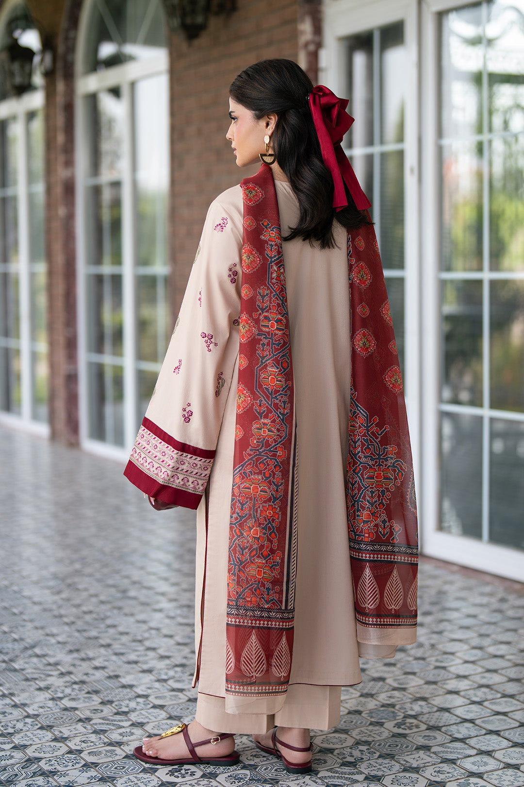 Alizeh | Printed Lawn | AF-EL-7078-Tan by Alizeh - Designer Dress  - Type : Ladies Clothes - Available at Libayah - 100% Original 