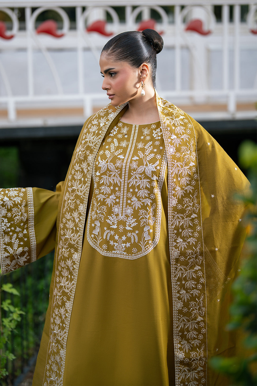 Alizeh | Printed Lawn | AF-EL-7075-Moss by Alizeh - Designer Dress  - Type : Ladies Clothes - Available at Libayah - 100% Original 