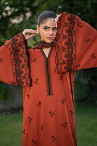 Alizeh | Printed Lawn | AF-EL-7077-Tawny by Alizeh - Designer Dress  - Type : Ladies Clothes - Available at Libayah - 100% Original 