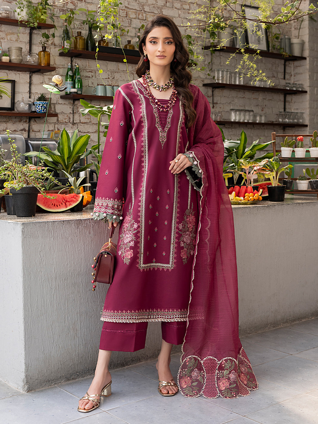 Izel | Meadow Muse Embroidered Lawn 25 | ALOURA by Izel - Designer Dress - Type: Ladies Clothes - Available at Libayah - 100% Original