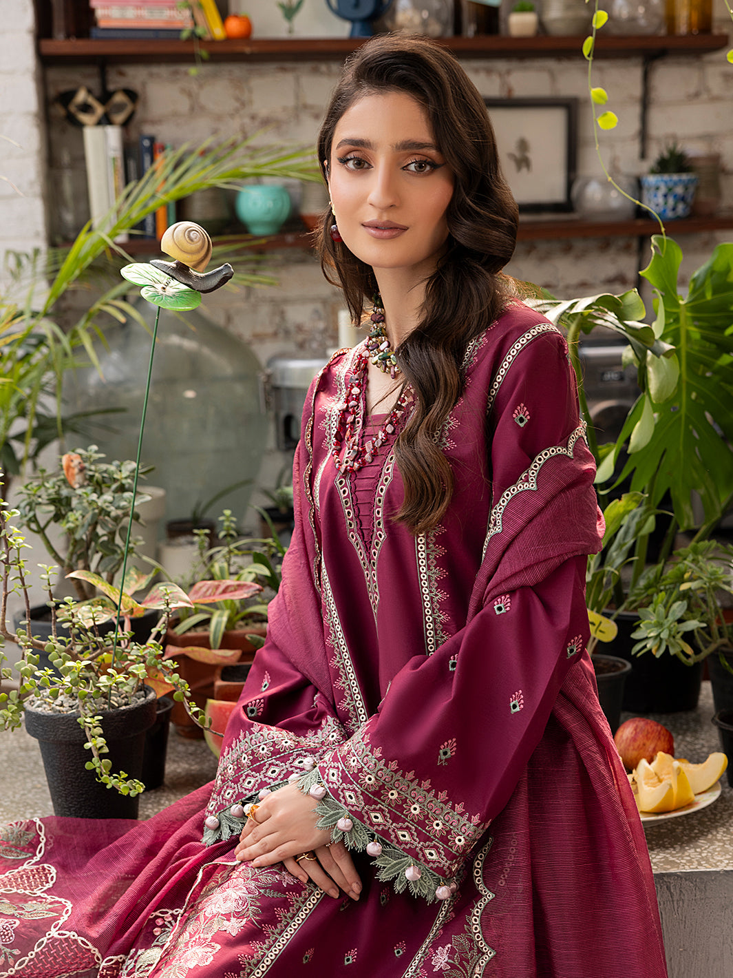 Izel | Meadow Muse Embroidered Lawn 25 | ALOURA by Izel - Designer Dress - Type: Ladies Clothes - Available at Libayah - 100% Original