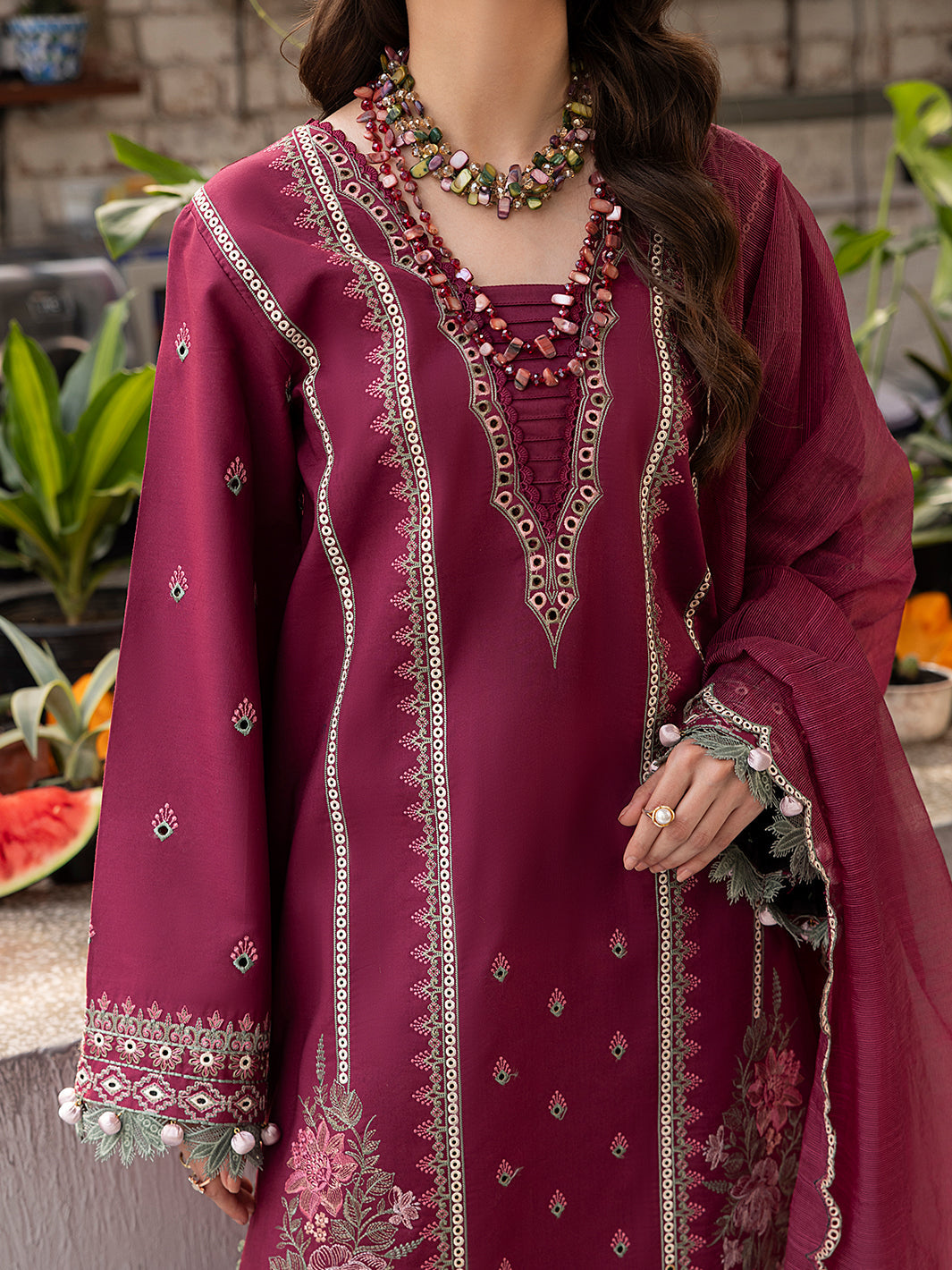 Izel | Meadow Muse Embroidered Lawn 25 | ALOURA by Izel - Designer Dress - Type: Ladies Clothes - Available at Libayah - 100% Original