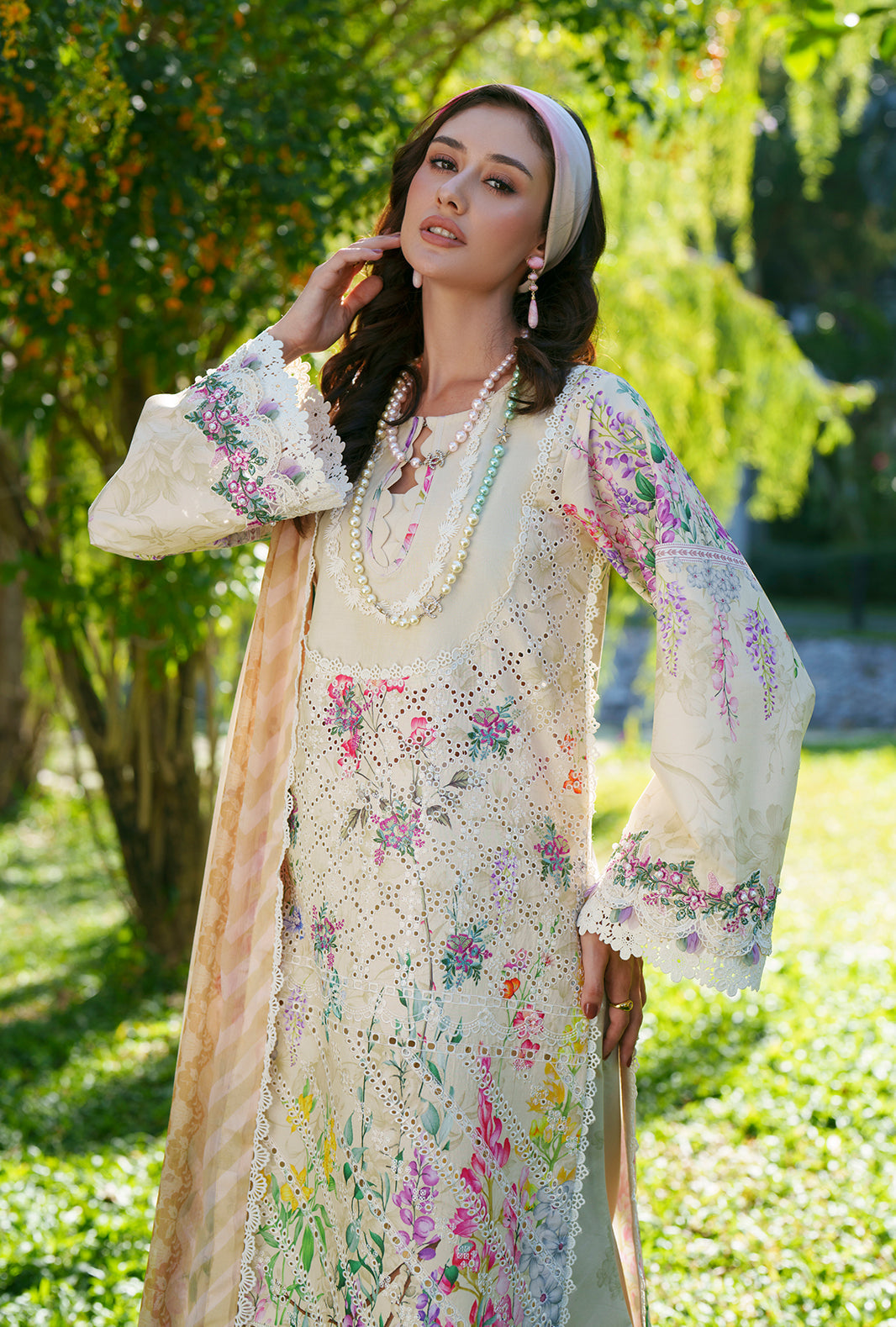 AJR Couture | Printed Chikankari 26 | Lila - Designer Dress - Type : Ladies Clothes - Available at Libayah - 100% Original