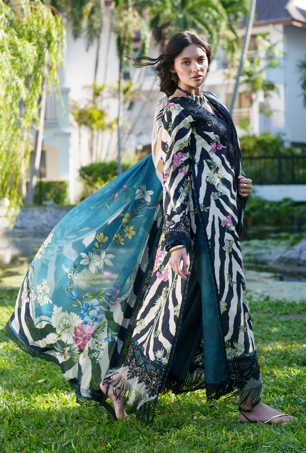 AJR Couture | Printed Chikankari 26 | Iris - Designer Dress - Type : Ladies Clothes - Available at Libayah - 100% Original