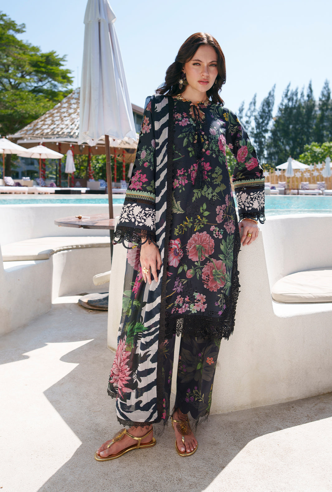 AJR Couture | Printed Chikankari 26 | Vera - Designer Dress - Type : Ladies Clothes - Available at Libayah - 100% Original