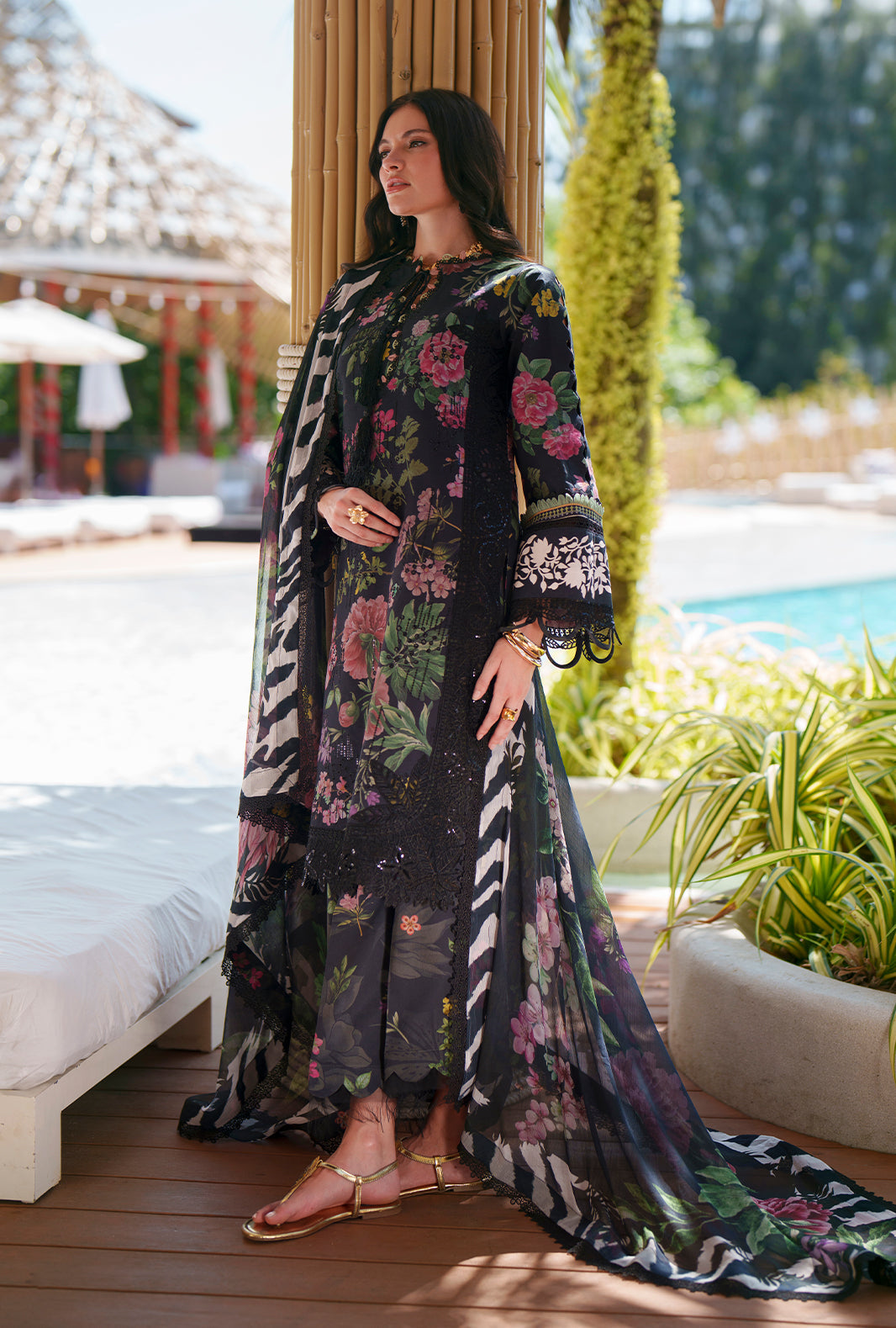 AJR Couture | Printed Chikankari 26 | Vera - Designer Dress - Type : Ladies Clothes - Available at Libayah - 100% Original