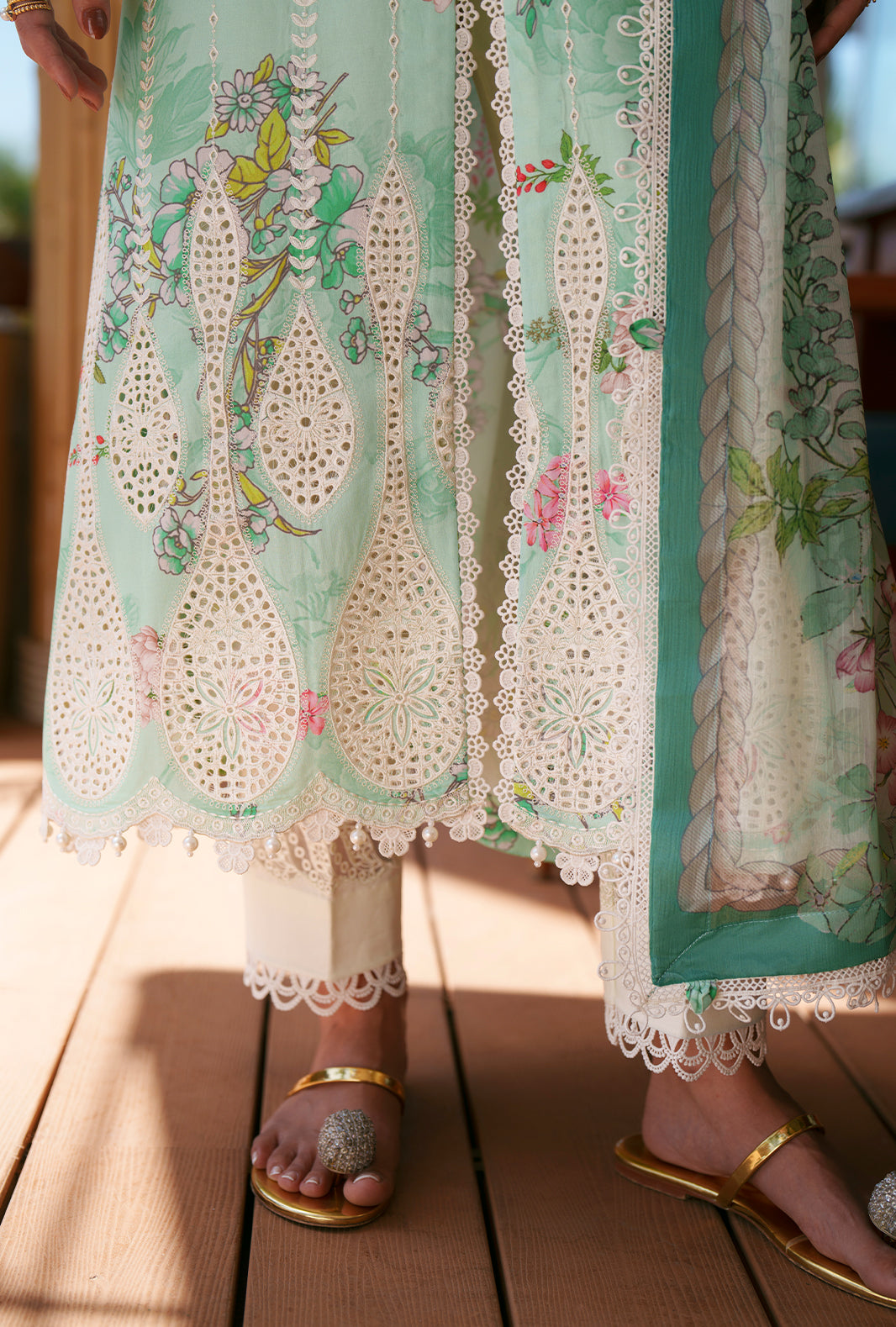 AJR Couture | Printed Chikankari 26 | Eliya - Designer Dress - Type : Ladies Clothes - Available at Libayah - 100% Original
