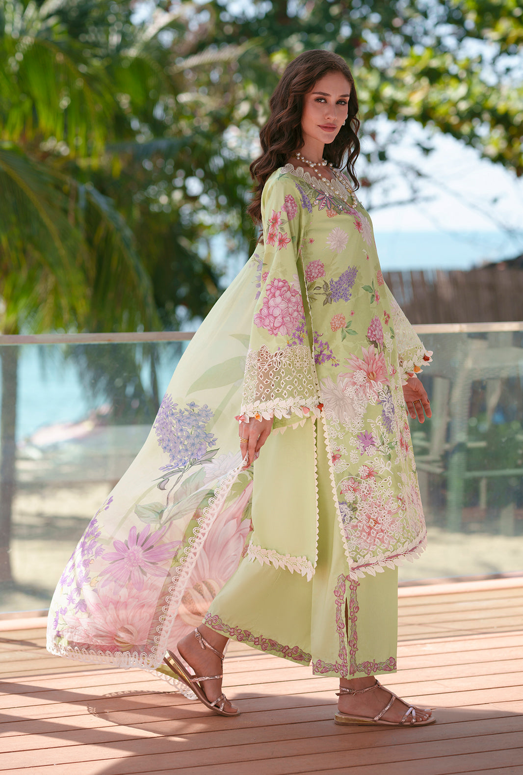 AJR Couture | Printed Chikankari 26 | Riwa - Designer Dress - Type : Ladies Clothes - Available at Libayah - 100% Original