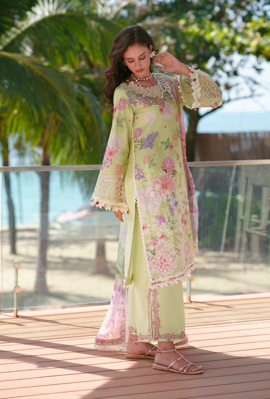 AJR Couture | Printed Chikankari 26 | Riwa - Designer Dress - Type : Ladies Clothes - Available at Libayah - 100% Original