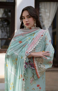 AJR Couture | Printakari Lawn 25 | Aqua by AJR Couture - Designer Dress - Type: Ladies Clothes - Available at Libayah - 100% Original