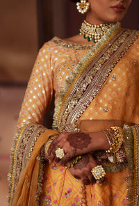 AJR Couture | Meharma The Silk Edit | Aab-E-Zar by AJR Couture - Designer Dress  - Type : Ladies Clothes - Available at Libayah - 100% Original 