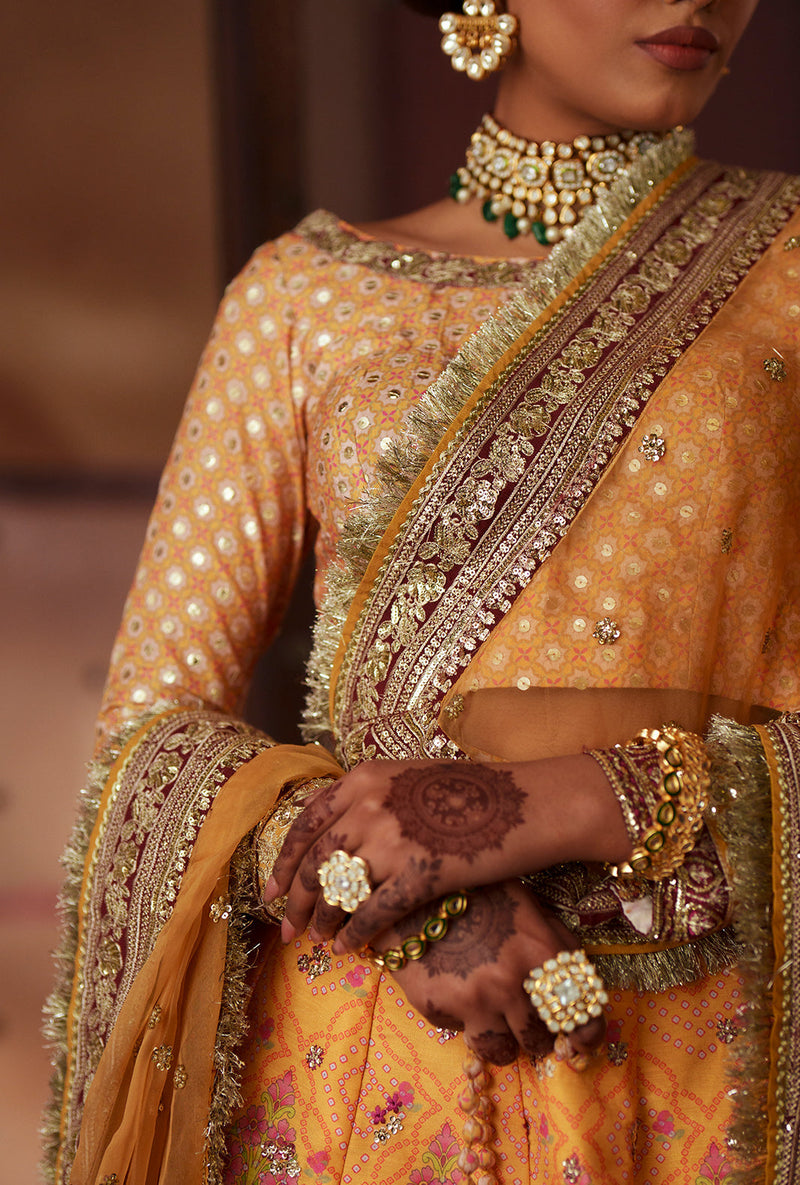 AJR Couture | Meharma The Silk Edit | Aab-E-Zar by AJR Couture - Designer Dress  - Type : Ladies Clothes - Available at Libayah - 100% Original 