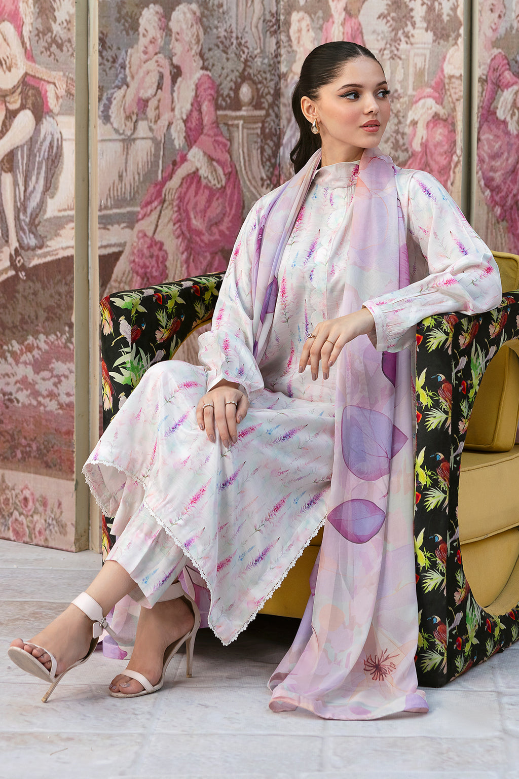 Afsanah | Basics Raw Silk | White Misted AR-110 by Afsanah - Designer Dress - Type: Ladies Clothes - Available at Libayah - 100% Original