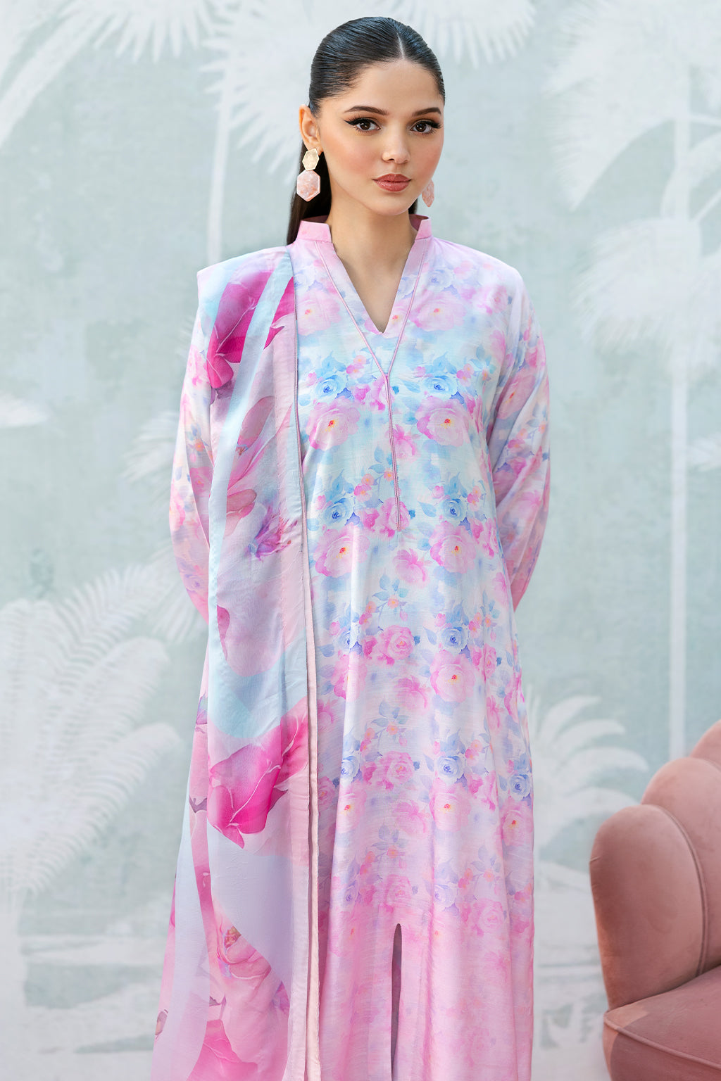 Afsanah | Basics Raw Silk | Pink Wave AR-112 by Afsanah - Designer Dress - Type: Ladies Clothes - Available at Libayah - 100% Original