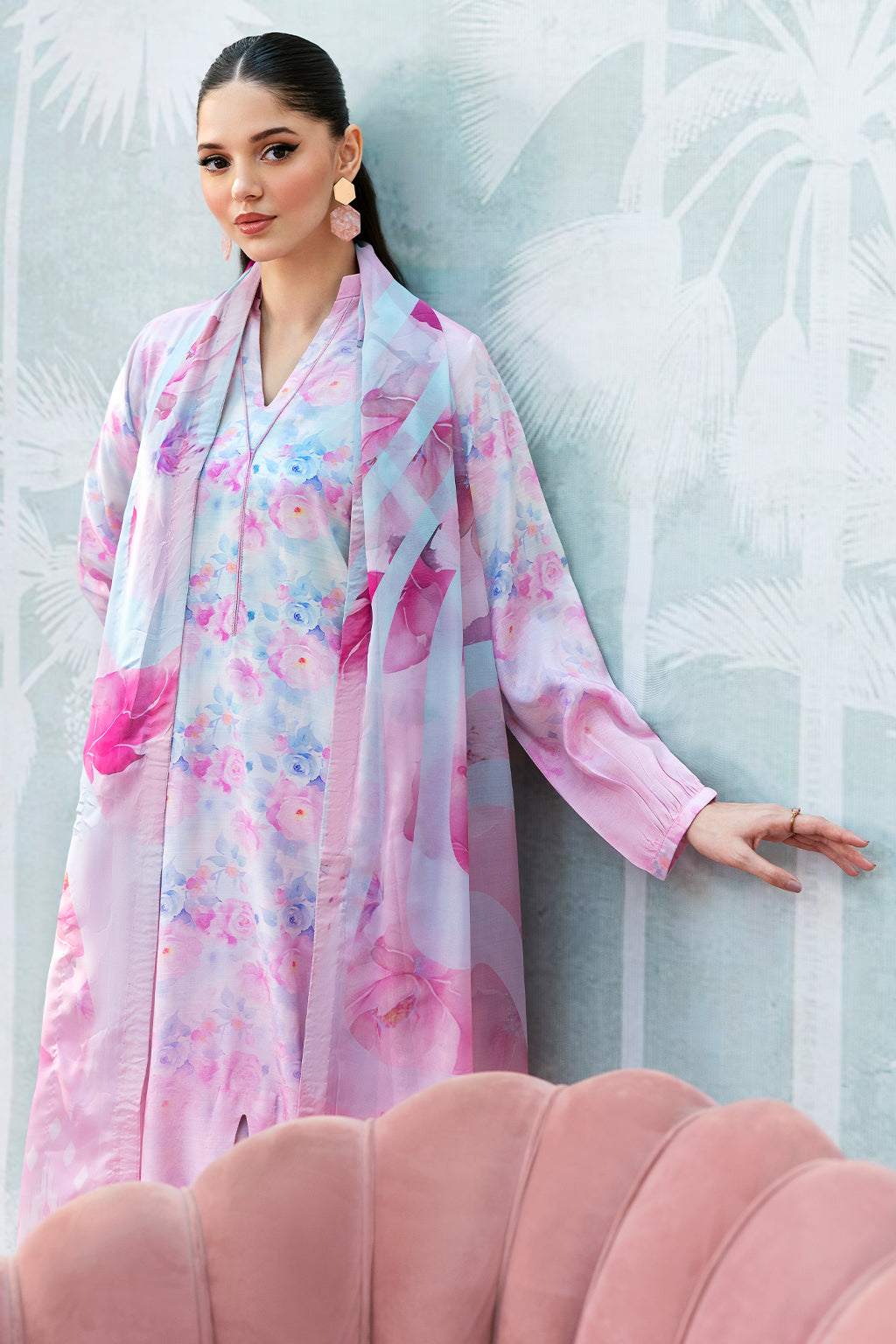 Afsanah | Basics Raw Silk | Pink Wave AR-112 by Afsanah - Designer Dress - Type: Ladies Clothes - Available at Libayah - 100% Original