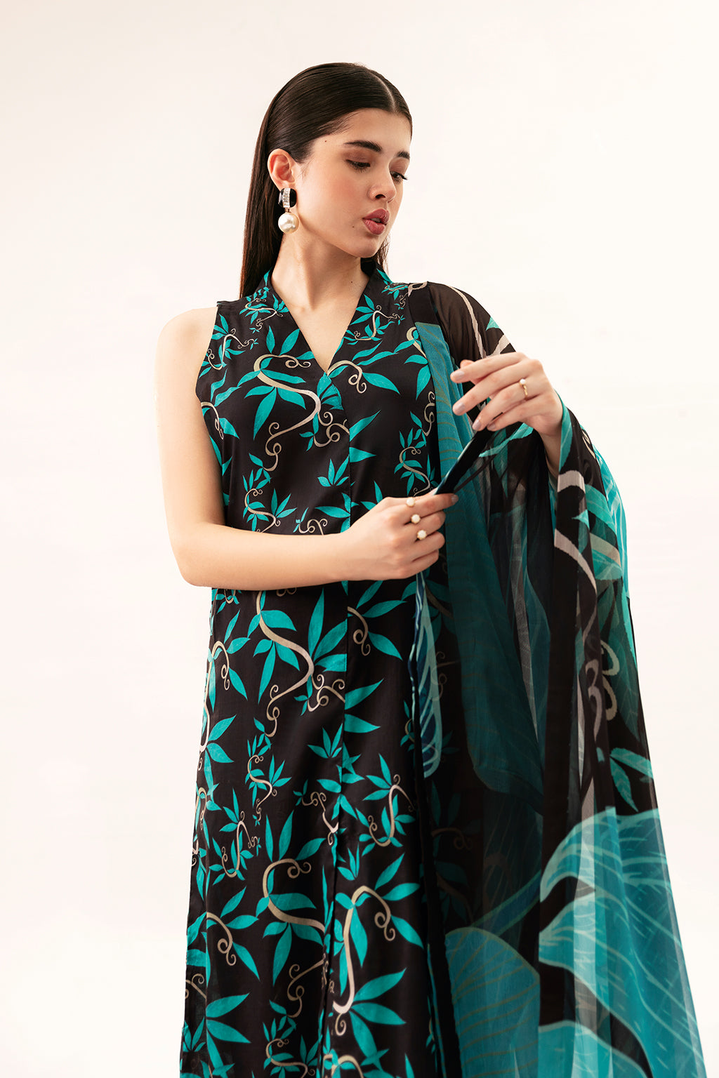 Afsanah | Ready to Wear |  Black Splash AP-08 by Afsanah - Designer Dress - Type: Ladies Clothes - Available at Libayah - 100% Original