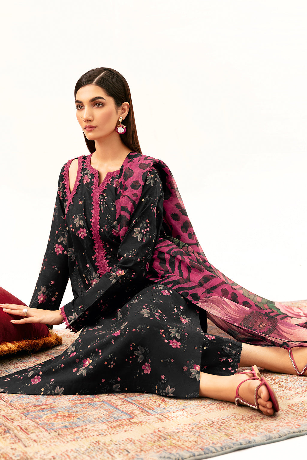 Afsanah | Ready to Wear |  Majestic Black AP-01 by Afsanah - Designer Dress - Type: Ladies Clothes - Available at Libayah - 100% Original