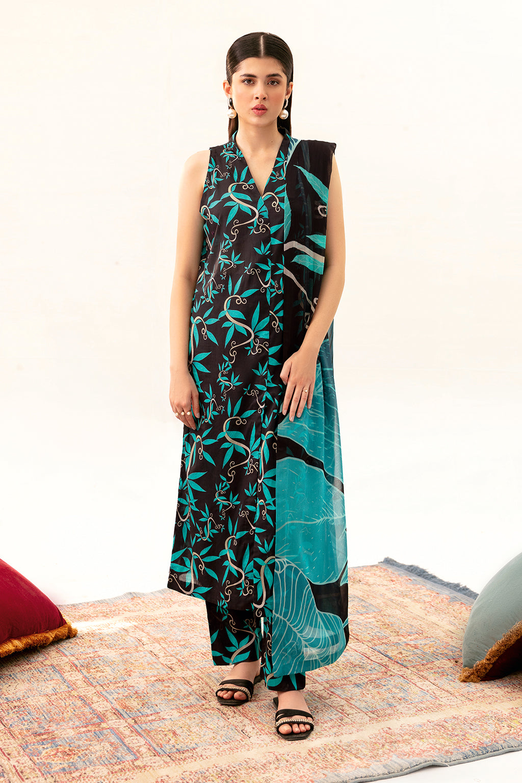 Afsanah | Ready to Wear |  Black Splash AP-08 by Afsanah - Designer Dress - Type: Ladies Clothes - Available at Libayah - 100% Original