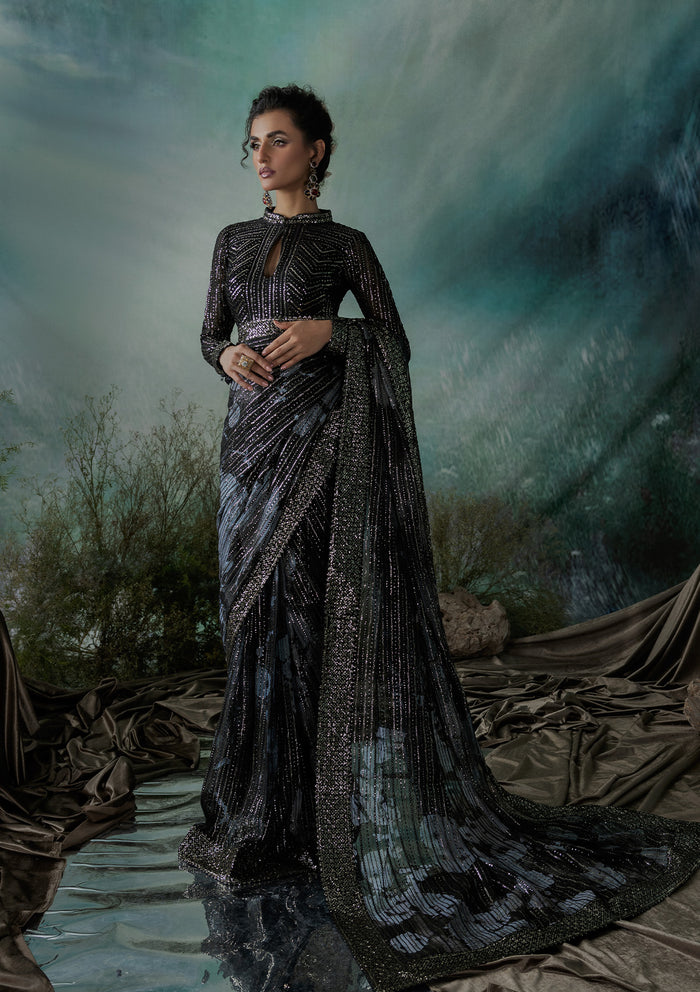 Aik Atelier | Sari Edit 2024 | SARI EDIT '24 VOL. 1 - LOOK 08 by Aik Atelier - Designer Dress - Type: Ladies Clothes - Available at Libayah - 100% Original