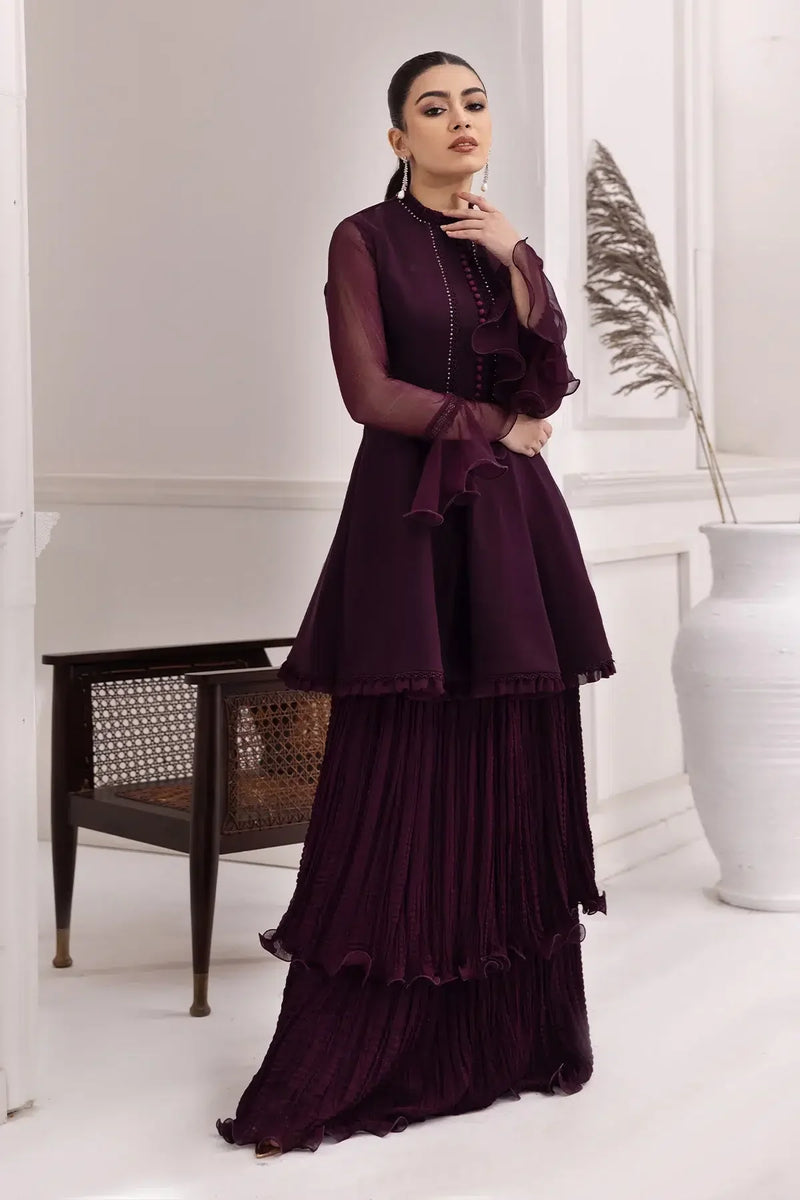 Alizeh | Formals Collection | Purple Frock 2 piece - RTW1001 by Alizeh - Designer Dress - Type: Ladies Clothes - Available at Libayah - 100% Original