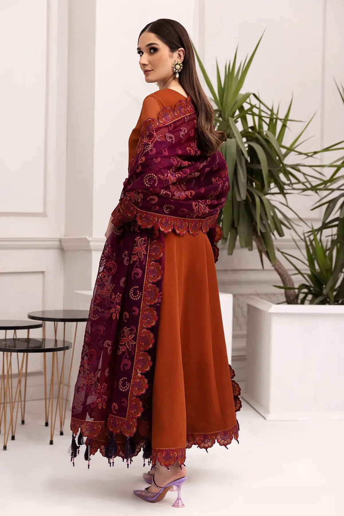 Alizeh | Formals Collection | Rust Dress 3 piece - RTW1011 by Alizeh - Designer Dress - Type: Ladies Clothes - Available at Libayah - 100% Original