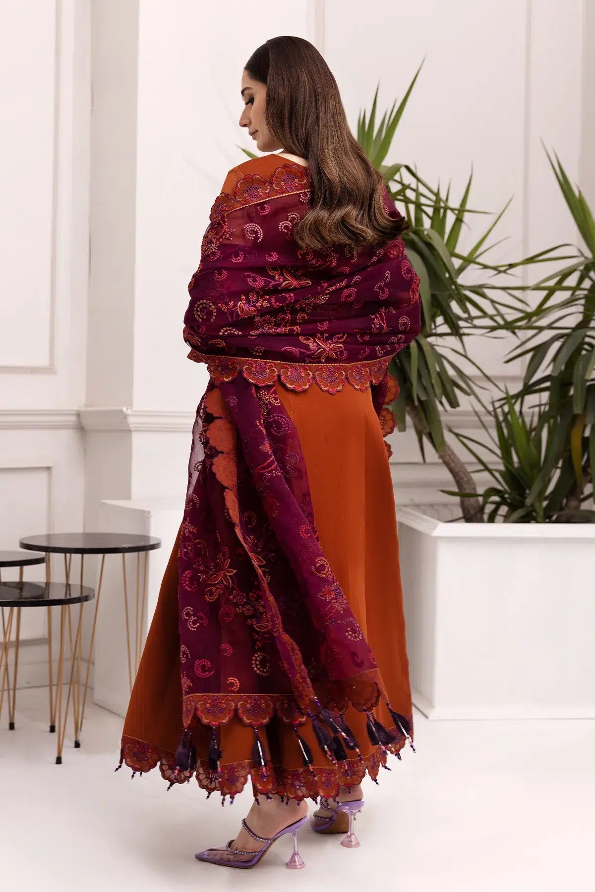 Alizeh | Formals Collection | Rust Dress 3 piece - RTW1011 by Alizeh - Designer Dress - Type: Ladies Clothes - Available at Libayah - 100% Original