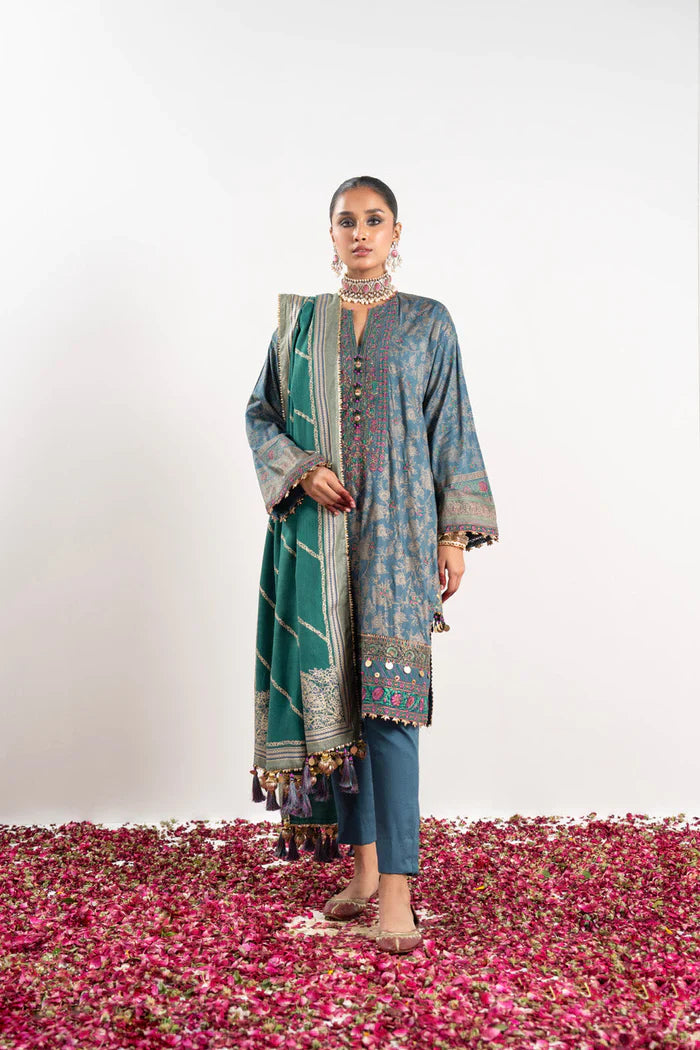 Alkaram | Festive Collection | FC-W-28K-23-3-Bluish Grey by Alkaram - Designer Dress - Type: Ladies Clothes - Available at Libayah - 100% Original