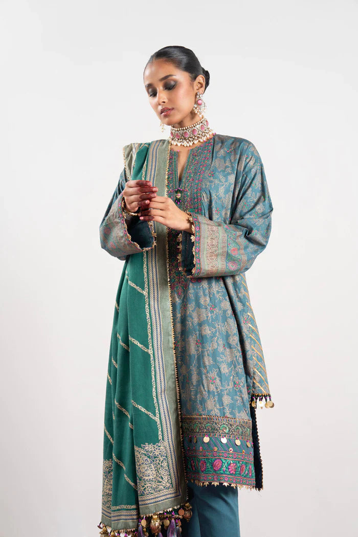 Alkaram | Festive Collection | FC-W-28K-23-3-Bluish Grey by Alkaram - Designer Dress - Type: Ladies Clothes - Available at Libayah - 100% Original