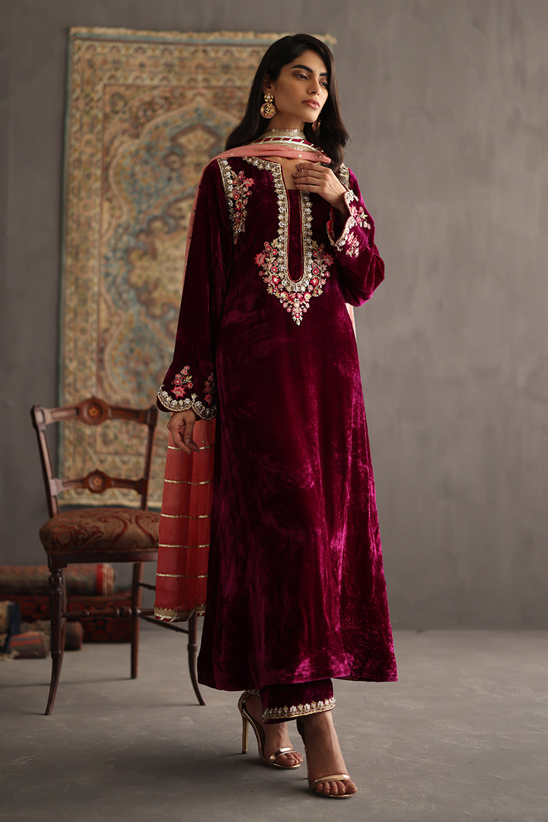 Sana Abbas | Velvet Formals | AMETHYST by Sana Abbas - Designer Dress - Type: Ladies Clothes - Available at Libayah - 100% Original