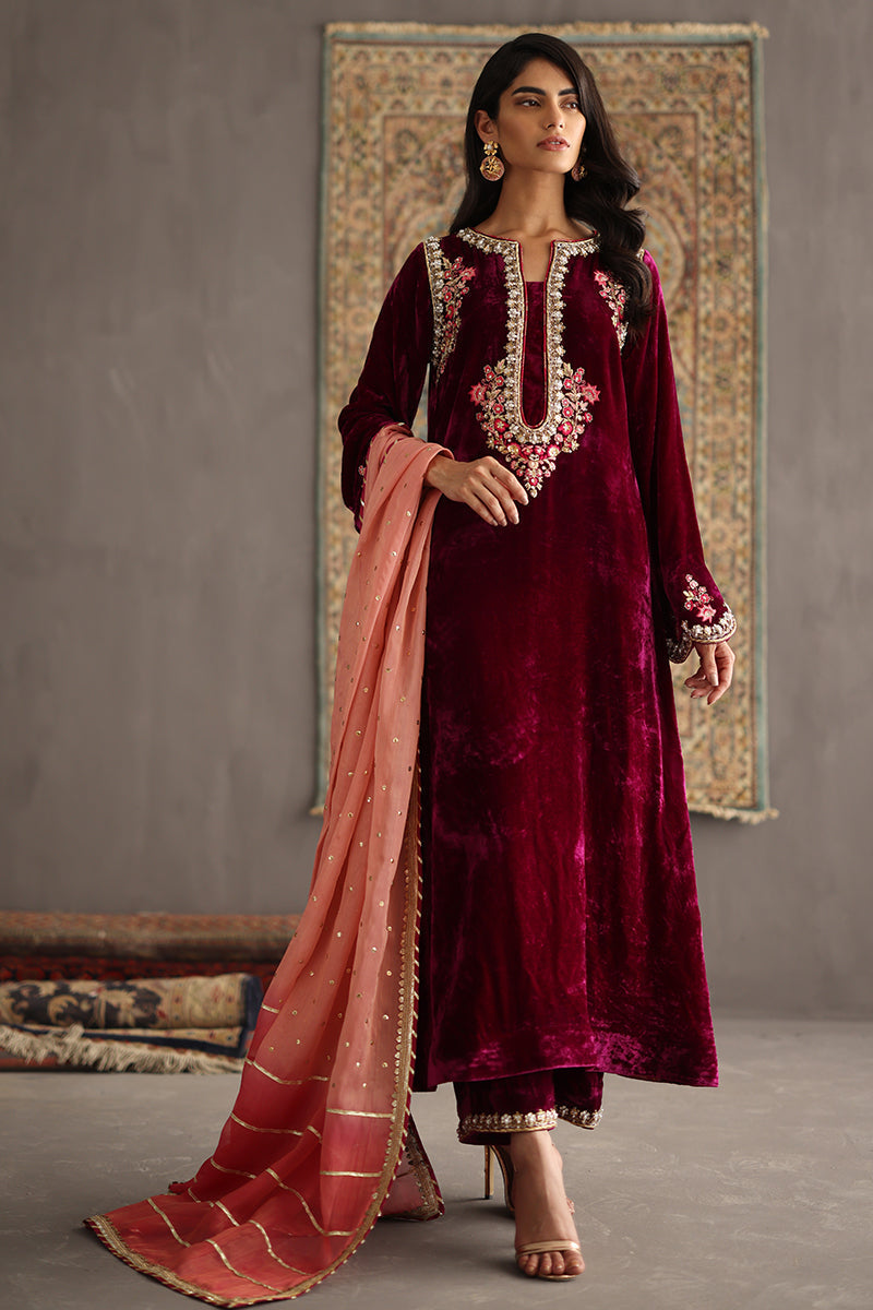 Sana Abbas | Velvet Formals | AMETHYST by Sana Abbas - Designer Dress - Type: Ladies Clothes - Available at Libayah - 100% Original