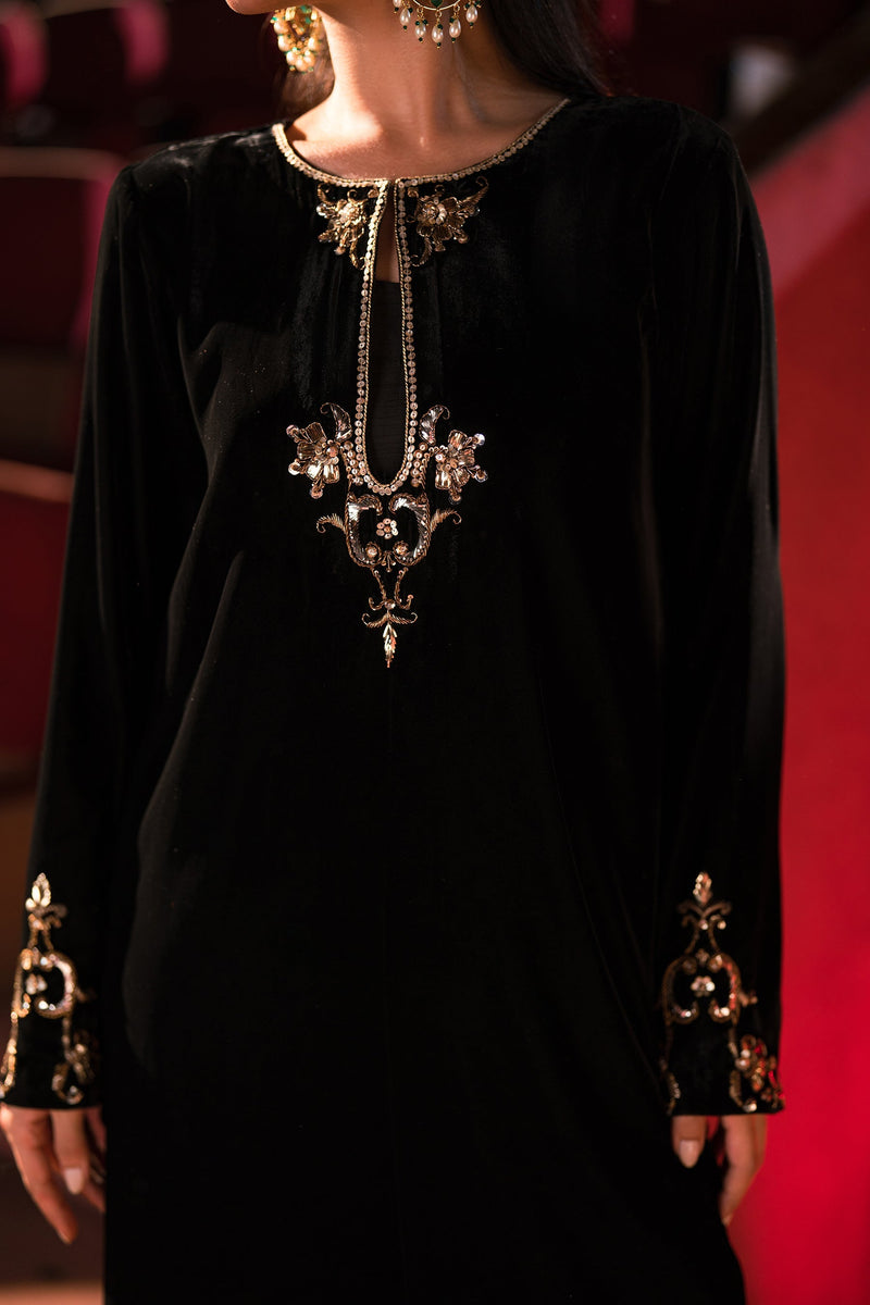 Ammara Khan | Rendezvous Velvet | Statement Noir Velvet Set (D-03) by Ammara Khan - Designer Dress - Type: Ladies Clothes - Available at Libayah - 100% Original