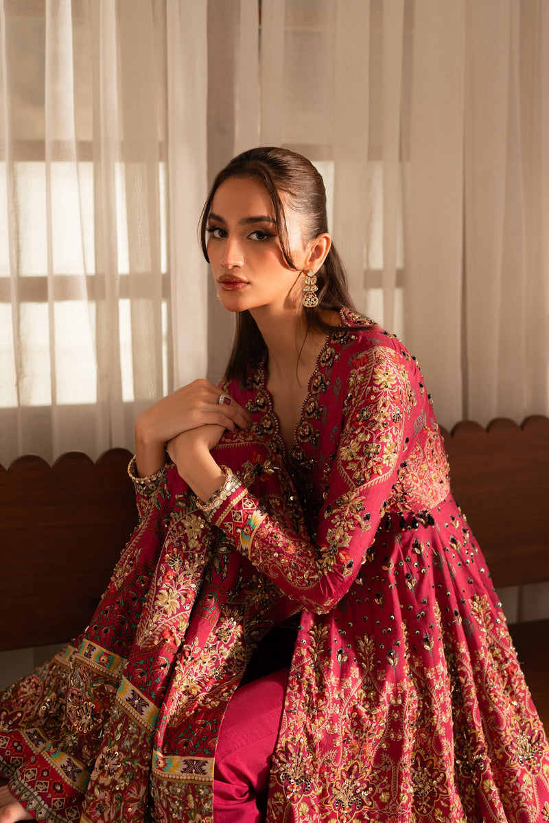 Ammara Khan | Ronaq Luxury Formals | Fuchsia Kalidar Peshwas (D-05) by Ammara Khan - Designer Dress - Type: Ladies Clothes - Available at Libayah - 100% Original