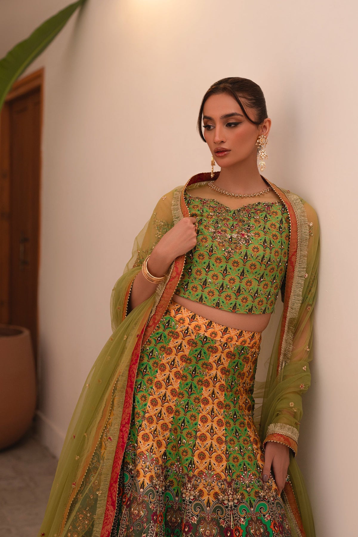 Ammara Khan | Ronaq Luxury Formals | Multi Kali Lehnga Choli (D-06) by Ammara Khan - Designer Dress - Type: Ladies Clothes - Available at Libayah - 100% Original
