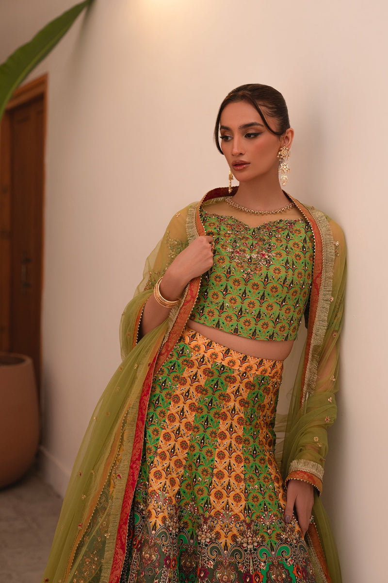 Ammara Khan | Ronaq Luxury Formals | Multi Kali Lehnga Choli (D-06) by Ammara Khan - Designer Dress - Type: Ladies Clothes - Available at Libayah - 100% Original