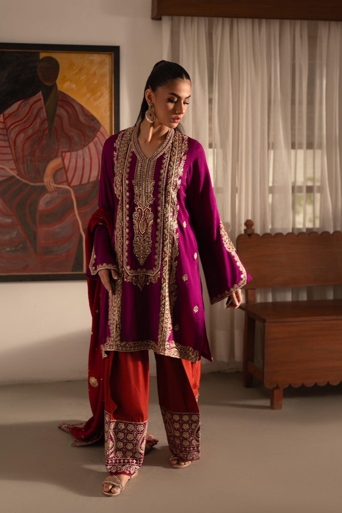 Ammara Khan | Ronaq Luxury Formals | Eastern Boho Glam Set (D-07) by Ammara Khan - Designer Dress - Type: Ladies Clothes - Available at Libayah - 100% Original