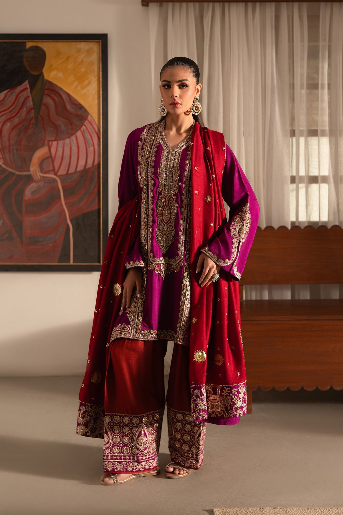 Ammara Khan | Ronaq Luxury Formals | Eastern Boho Glam Set (D-07) by Ammara Khan - Designer Dress - Type: Ladies Clothes - Available at Libayah - 100% Original