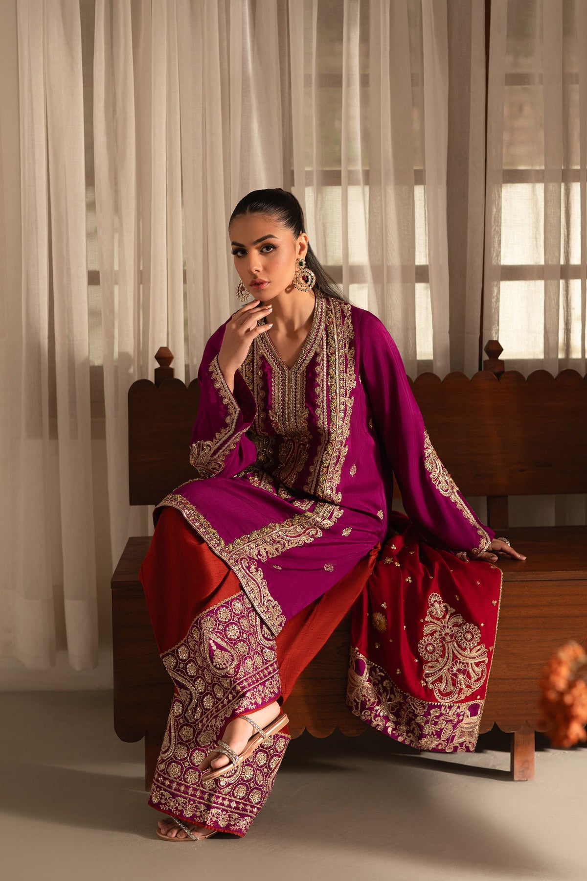 Ammara Khan | Ronaq Luxury Formals | Eastern Boho Glam Set (D-07) by Ammara Khan - Designer Dress - Type: Ladies Clothes - Available at Libayah - 100% Original