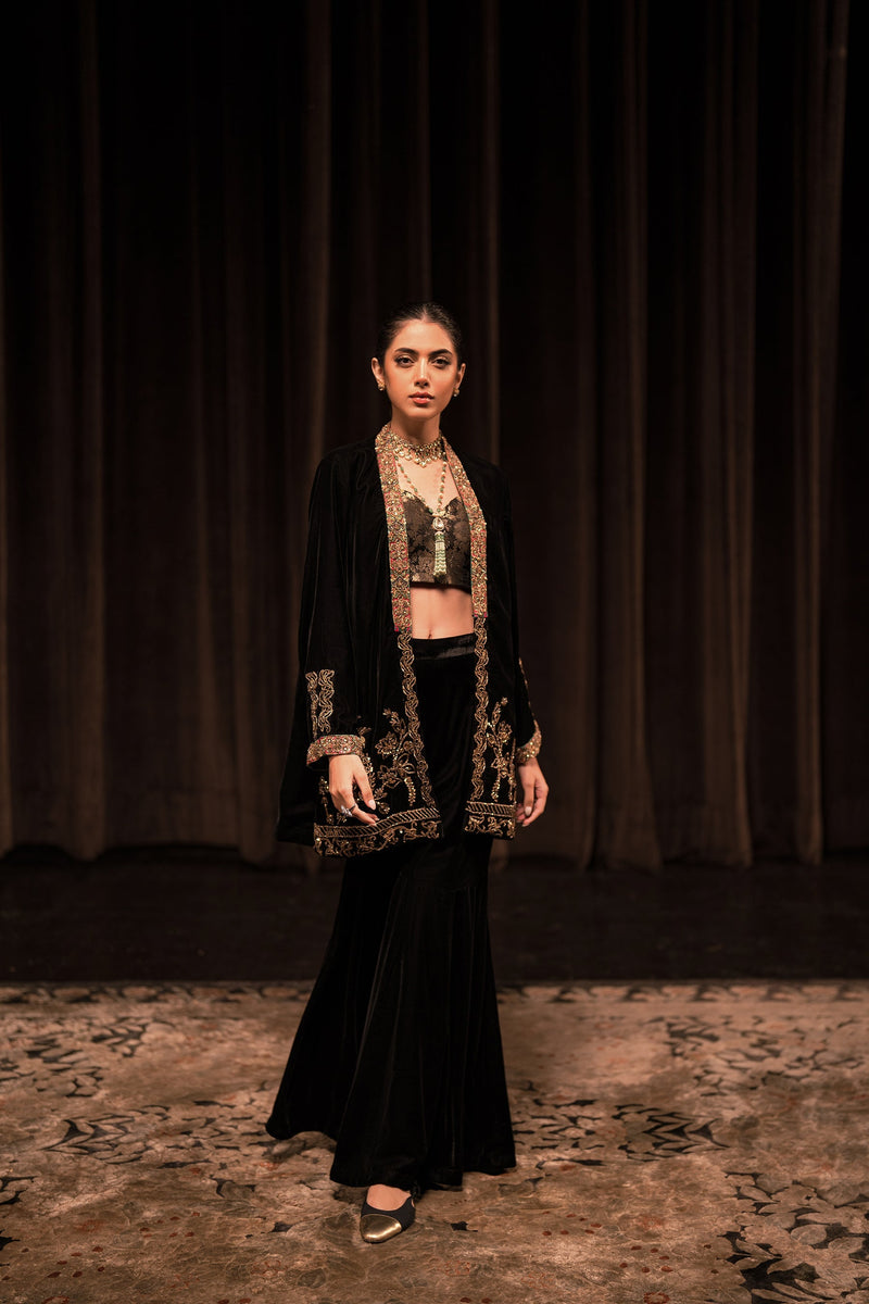 Ammara Khan | Rendezvous Velvet | Gilded Garden Statement Jacket set (D-08) by Ammara Khan - Designer Dress - Type: Ladies Clothes - Available at Libayah - 100% Original